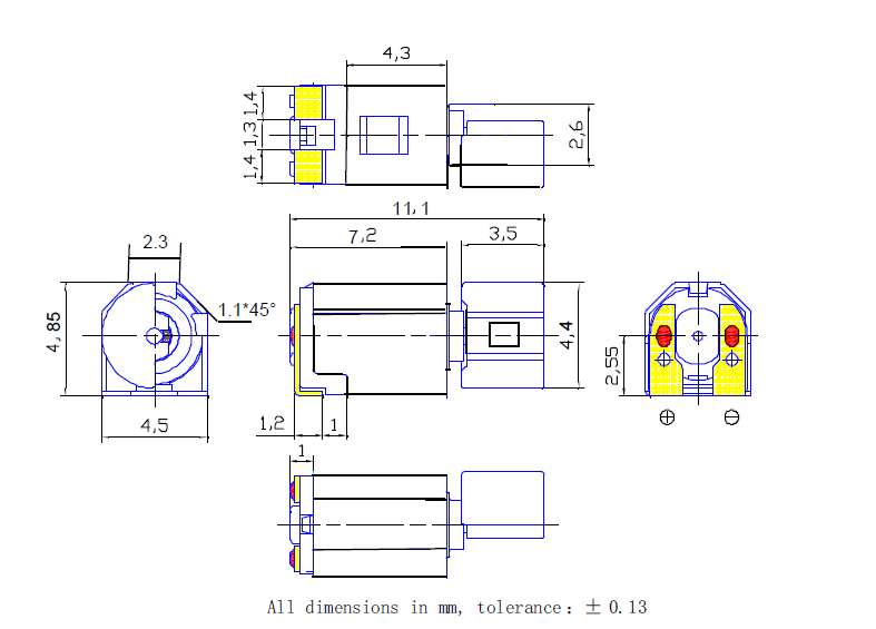T0406-11.1 SMD Reflow Vibration Motors