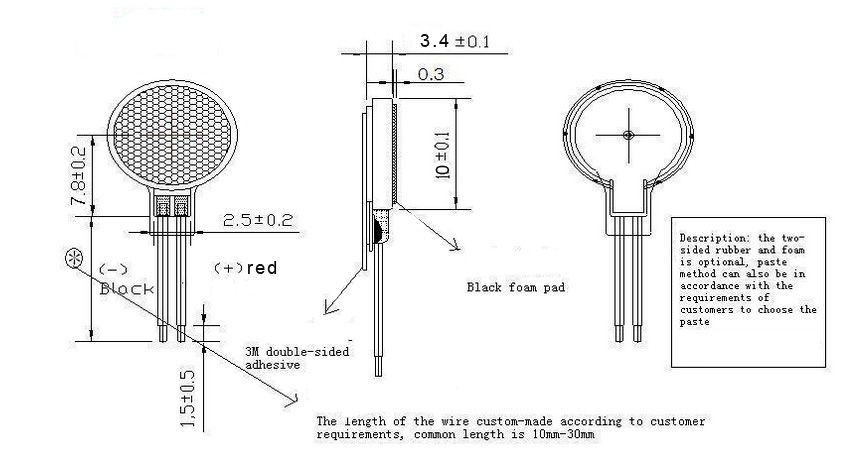 C1030 coin vibration motor with connector